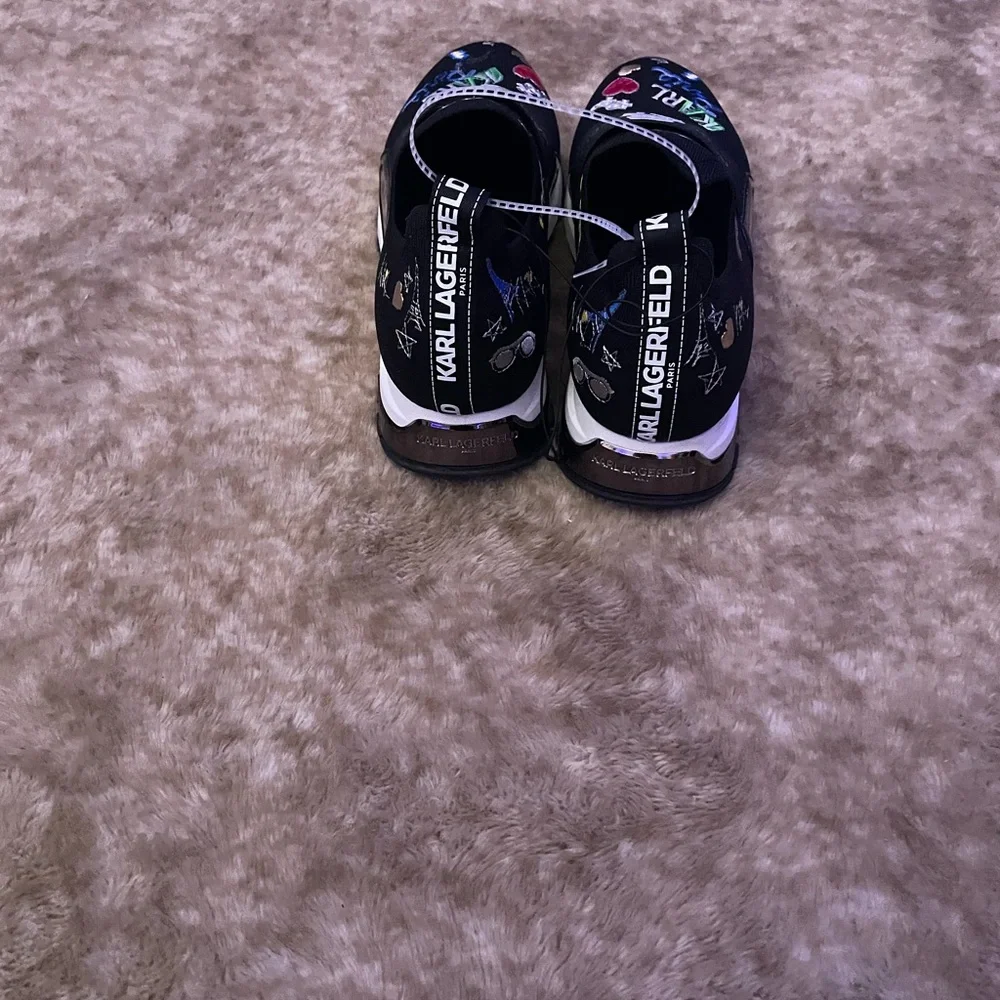 Karl Lagerfeld Black Sneakers with Colorful Graphics - Picture 3 of 4